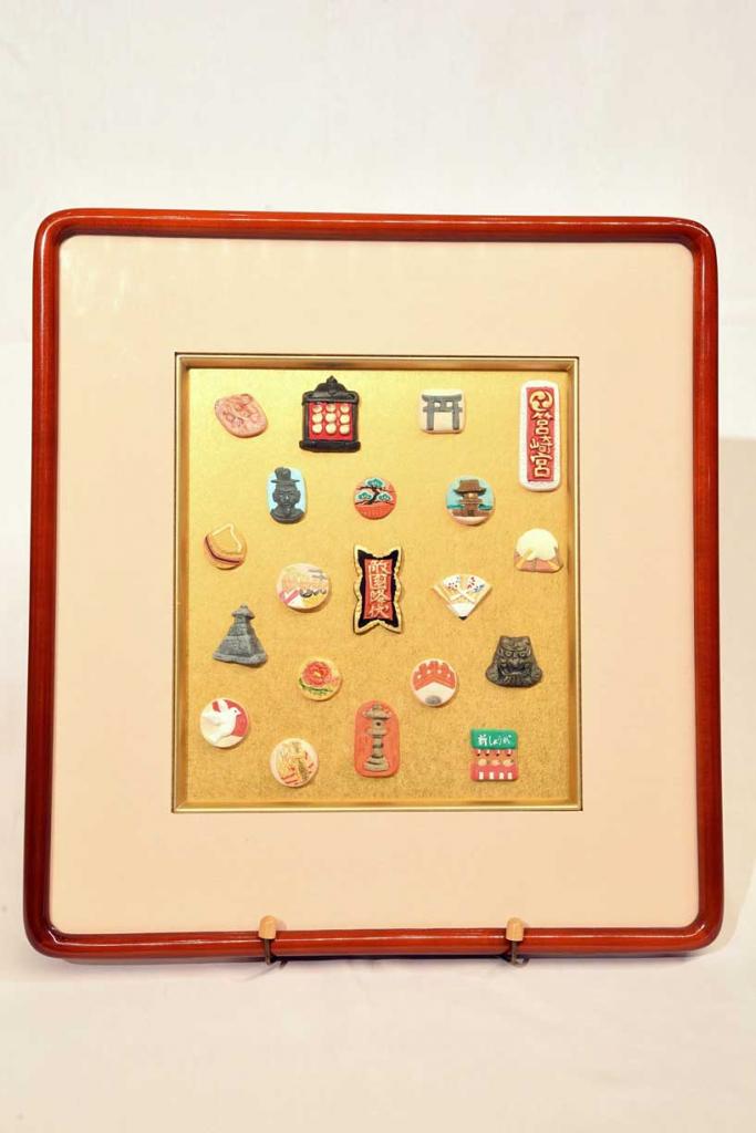 Framed Hand-Painted Ceramic Lucky Charms
